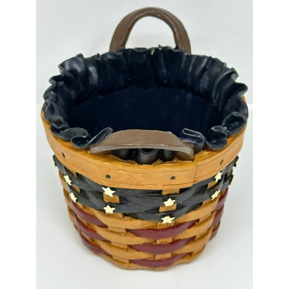 VTG Longaberger Resin Basket-Style Planter 4"x5" – Decorative Pot with Wear - Picture 3 of 9